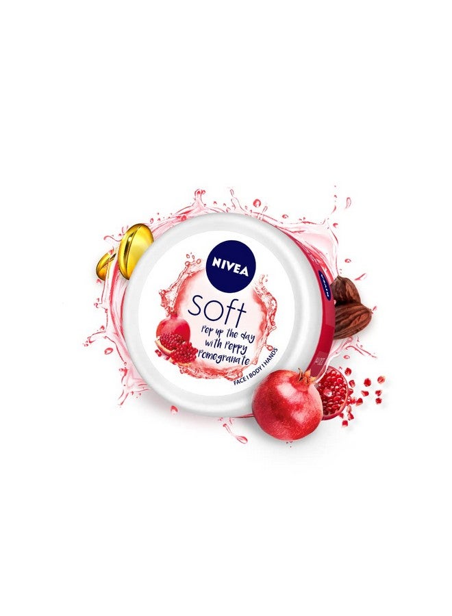NIVEA Soft Light Moisturizer 100ml | Peppy Pomegranate | For Face, Hand & Body, Instant Hydration | Non-Greasy Cream | With Vitamin E & Jojoba Oil | All Skin Types