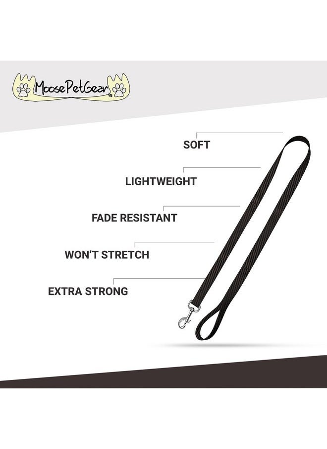 Moose Pet Wear Moose Pet Wear Standard Dog Leash - Colored Heavy Duty Pet Leashes, 1 Inch x 6 Feet, Tan  - Image 3
