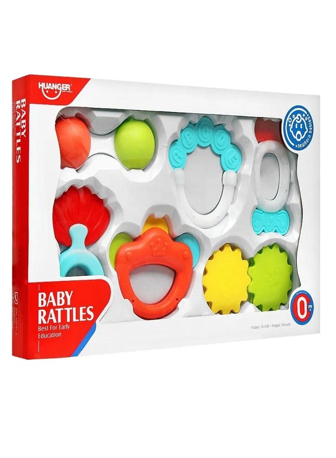 HUANGER 6 Pcs Baby Hand Silicon Rattles Set - High Quality Baby Sleep Rattle Baby Toys 1-24 Months - Image 1