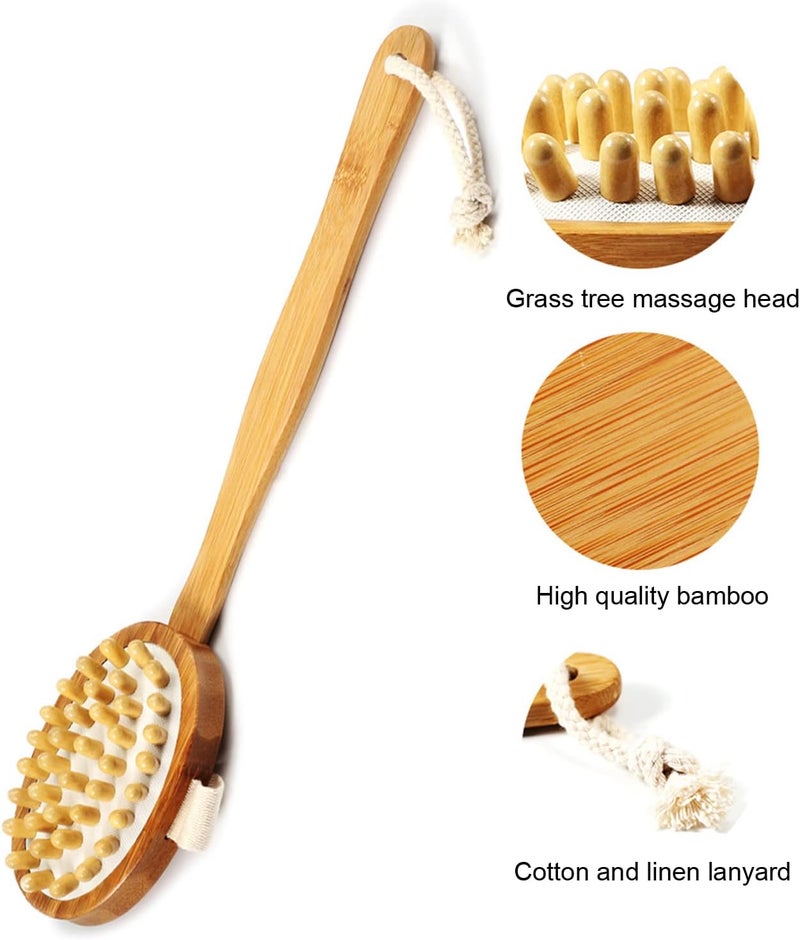 klarako 4pcs Brushing Body Brush Set, Long Handle Wet and Dry Dry Skin Brush for Exfoliating and Improving Dry Skin - Image 3