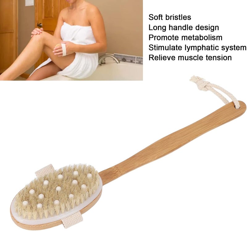 klarako 4pcs Brushing Body Brush Set, Long Handle Wet and Dry Dry Skin Brush for Exfoliating and Improving Dry Skin - Image 4