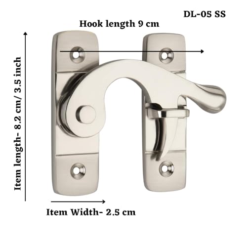 Sardar DL-05 Brass Flip Latch| Double Door Lock Hardware|Safety Door Latch Lock| Heavy Duty Door Stopper (Silver Left) - Image 3
