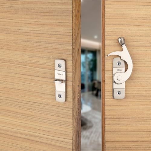 Sardar DL-05 Brass Flip Latch| Double Door Lock Hardware|Safety Door Latch Lock| Heavy Duty Door Stopper (Silver Left) - Image 2