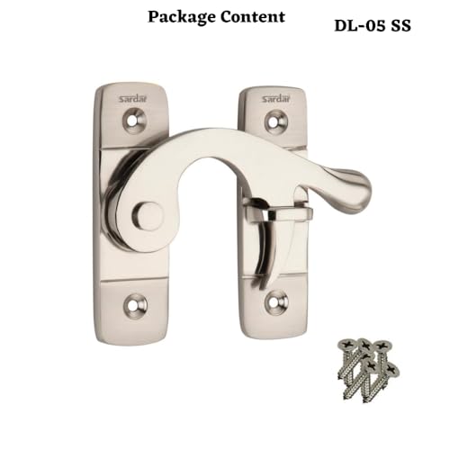 Sardar DL-05 Brass Flip Latch| Double Door Lock Hardware|Safety Door Latch Lock| Heavy Duty Door Stopper (Silver Left) - Image 4