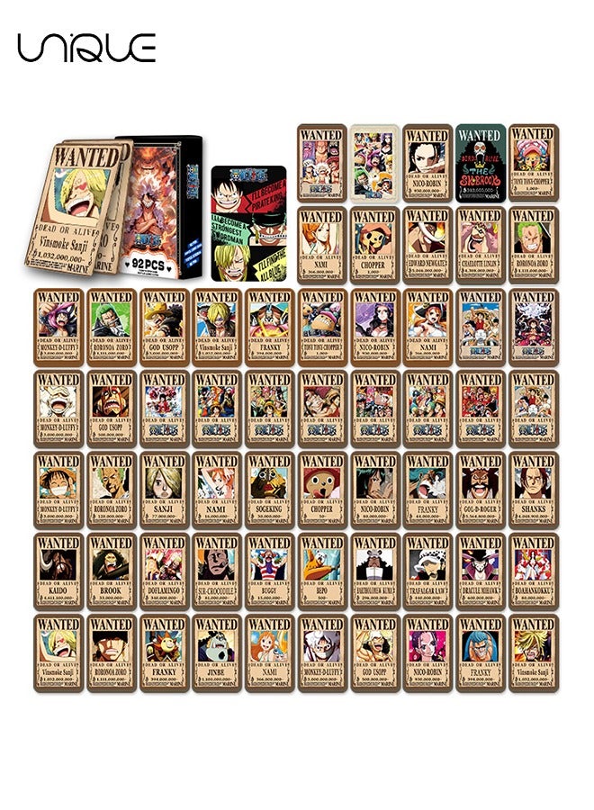 Unique 92 Pcs ONE PIECE Lomo Card - Laser Card - 60Pieces Double-sided LOMO Card - 30 Pcs Random Stickers - HD Color Printed Collector Card Sticker - Photo Card Decoration for Collector Fans - Image 2