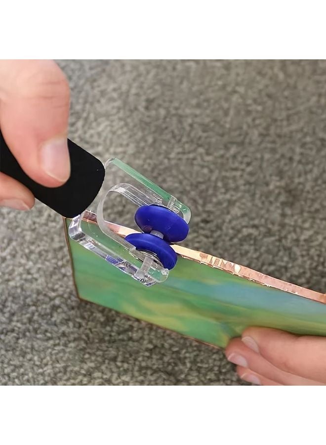 1pc Adjustable Glass Crimper Burnisher Tool Dual Spring Loaded Rollers Comfortable Foam Grip - Image 3