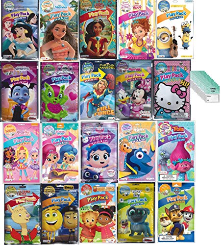 Bendon Publishing Play Pack Grab and Go Assorted Set For Girls Princess and Many More 12 Different Packs Guaranteed and 12Thank You Cards Great for Party Favors and Supplies - Image 1
