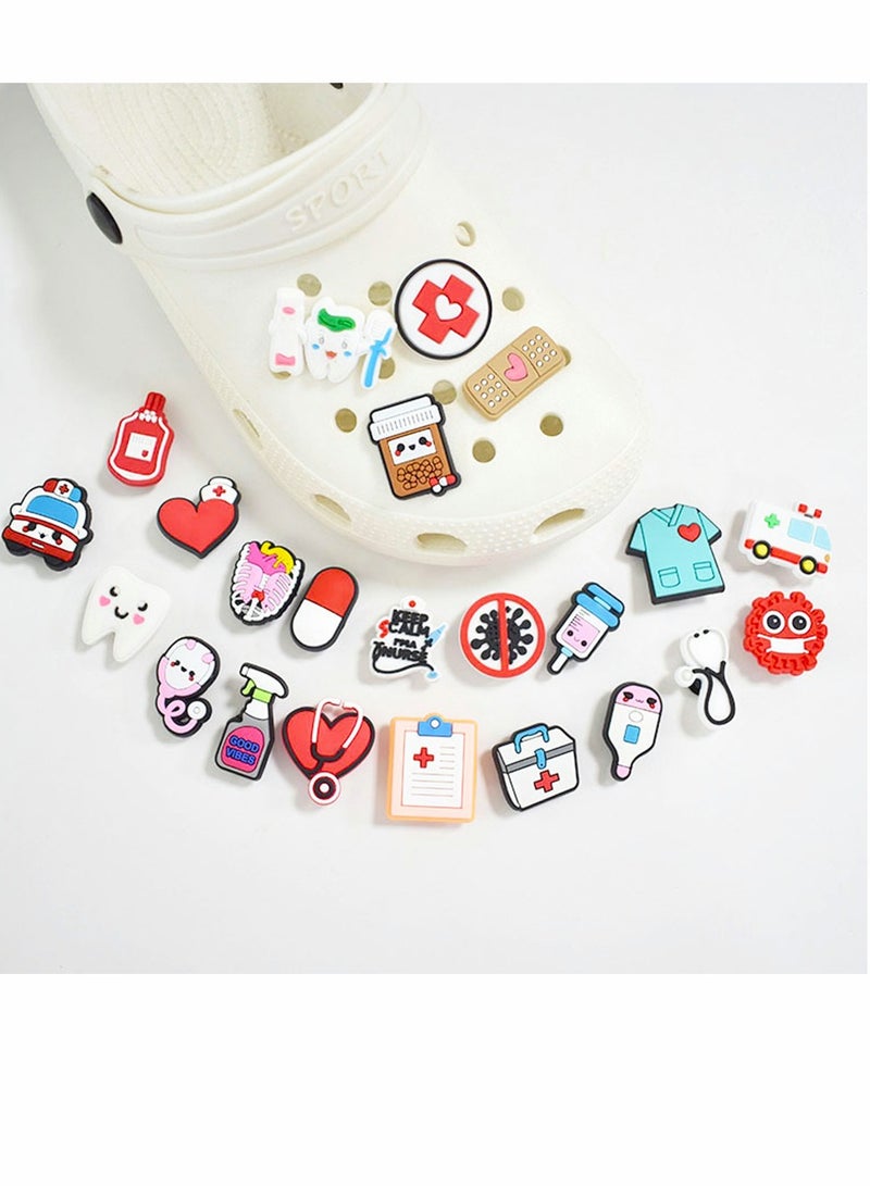 Cute PVC Croc Charms for Shoes Decorations, 35 PCS Nurse Stethoscope and Dental Accessories for Adults, Perfect Gifts for Doctors and Care Personnel - Image 4