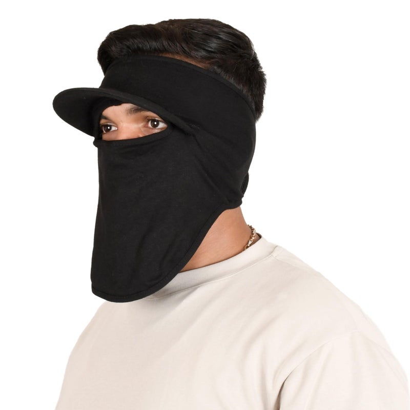 SOUL eTHICS R2 Cotton Visor Face Mask | Unisex Balaclava | Full Face Ninja Mask | Unisex Bike Riding & Cycling, Anti Pollution Dust & Sun Protection Full Face Cover Reusable Visor Mask (Black) - Image 5