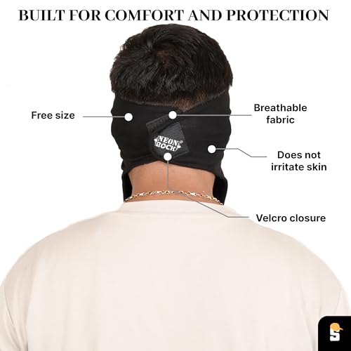 SOUL eTHICS R2 Cotton Visor Face Mask | Unisex Balaclava | Full Face Ninja Mask | Unisex Bike Riding & Cycling, Anti Pollution Dust & Sun Protection Full Face Cover Reusable Visor Mask (Black) - Image 4