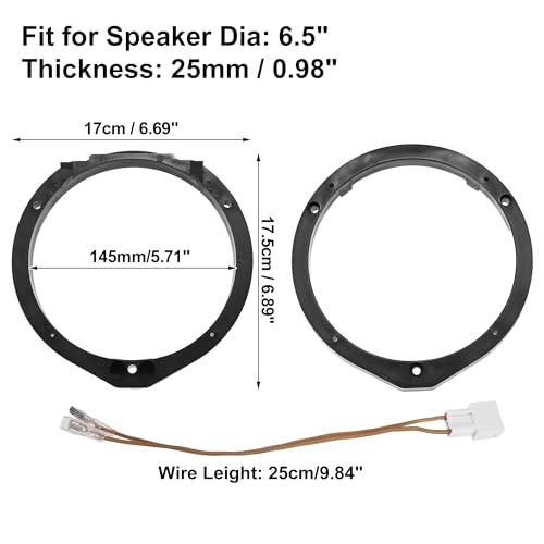 uxcell حلقة توصيل مكبر الصوت للسيارة uxcell 6.5" مع مجموعة أسلاك لهوندا أكورد 2008-2019 - Image 3