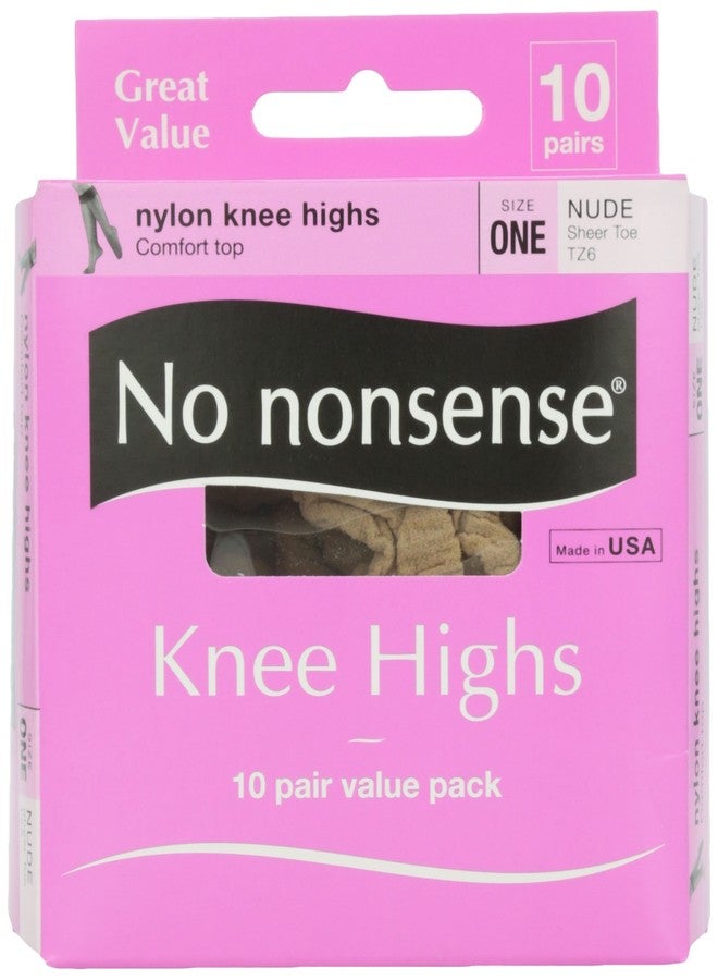 No Nonsense Knee High Value Pack, Nude Color, 10 ct - Image 1