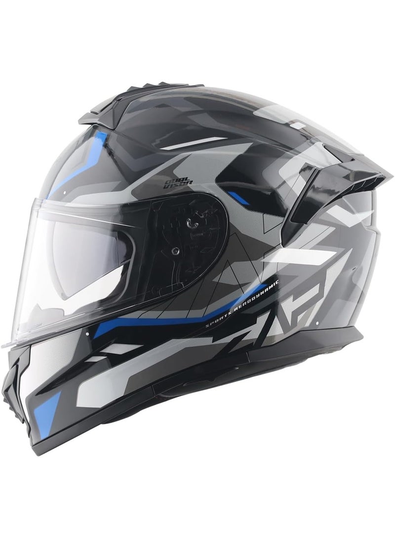 Vega Zap Volt ISI and DOT Certified Lightweight Full Face Helmet for Men and Women with Scratch and UV Resistant Dual Visors and Advanced Ventilation - Image 1