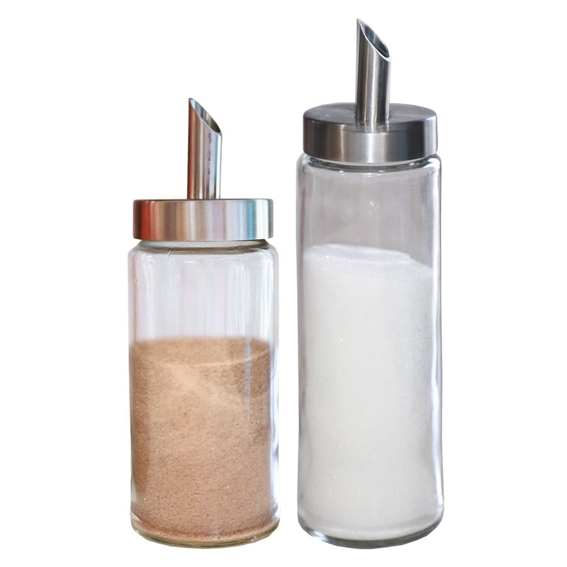 Sugar  cinnamon DispenserPourerShaker  MODREN STILE Brushed Nickel  Stainless Steel Lid  ideal Sugar  cinnamon
