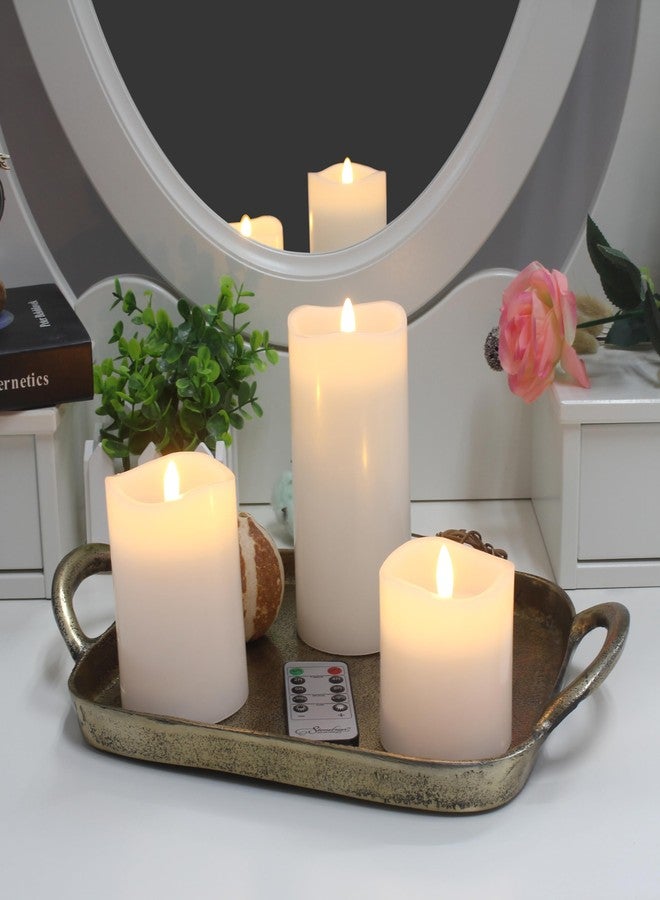 Stonebriar 3 Pack White Real Wax Assorted Size Flameless LED Pillar Candles with Remote and Timer - Image 2