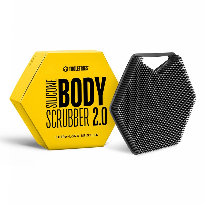 TOOLETRIES Body Scrubber 2.0 â€“ Premium Silicone Scrubber for Cleaning, Exfoliating Your Skin â€“ Extra Long Lather Boosting Bristles with Ergonomic Handle, Long-Lasting & Easy to Clean - Sand - Image 1