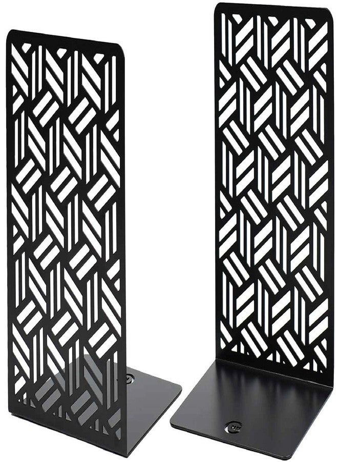 CNK Book Ends Bookends for Decorative Books Holder Bookend Shelves End Hold Heavy Duty Holders Stoppers Metal Stopper Cute Boho Bookshelf Holds Cookbook Office Home Set of 2 Bookends Pair Black - Image 1