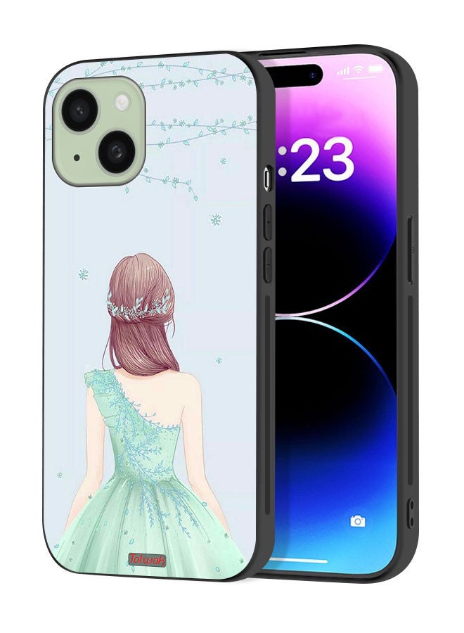 Tolwak Apple iPhone 15 Plus Protective Case Cover Cute Girl In Floral Dress - Image 1