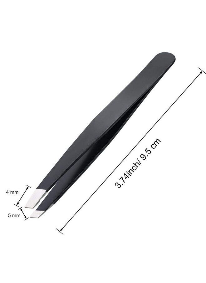 Mudder 12 Pieces Eyebrow Tweezers Stainless Steel Slant Tip Tweezers Facial Hair Eyebrow Precision Tweezers For Men And Women(Black)  - Image 4