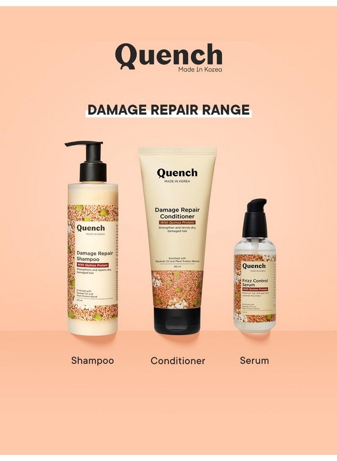 QUENCH BOTANICS - Quench Damage Repair Shampoo With Quinoa Protein & Ceramides For Dry & Damaged Hair, Deeply Conditions & Improves Hair Texture, Prevents Split Ends, Made In Korea (250Ml) - Image 1
