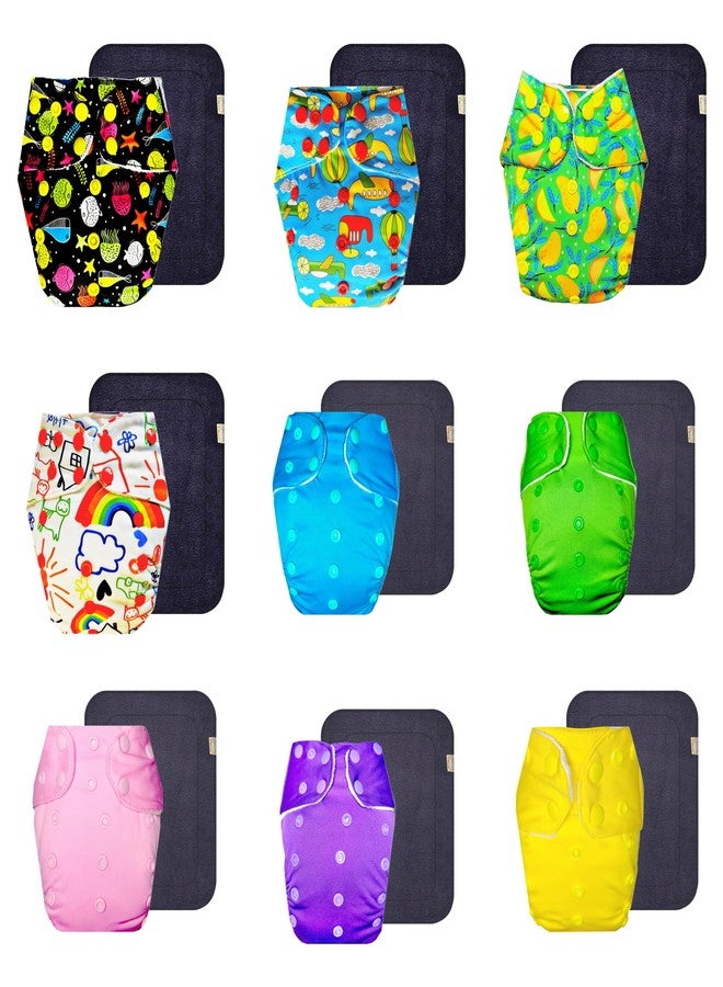 حفاضات قماشية فاخرة من دمبلدو مع حشوة رمادية (عبوة من 9) | مضادة للحساسية | تسمح بمرور الهواء | سريعة الجفاف | ضرورية للاستخدام اليومي | من 3 أشهر إلى 3 سنوات | مناسبة للجنسين - Image 1