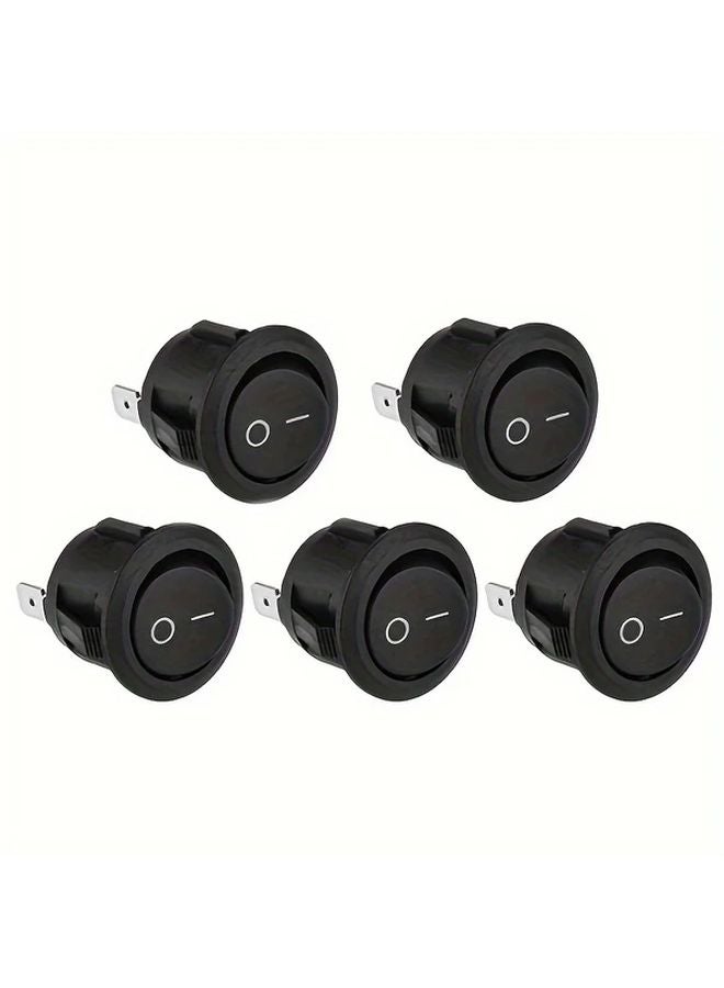 5 قطع مفتاح روكر دائري صغير تشغيل/إيقاف 12 فولت 2 رائد مع إضاءة ليد للسيارة القارب فان لوحة القيادة - Image 2