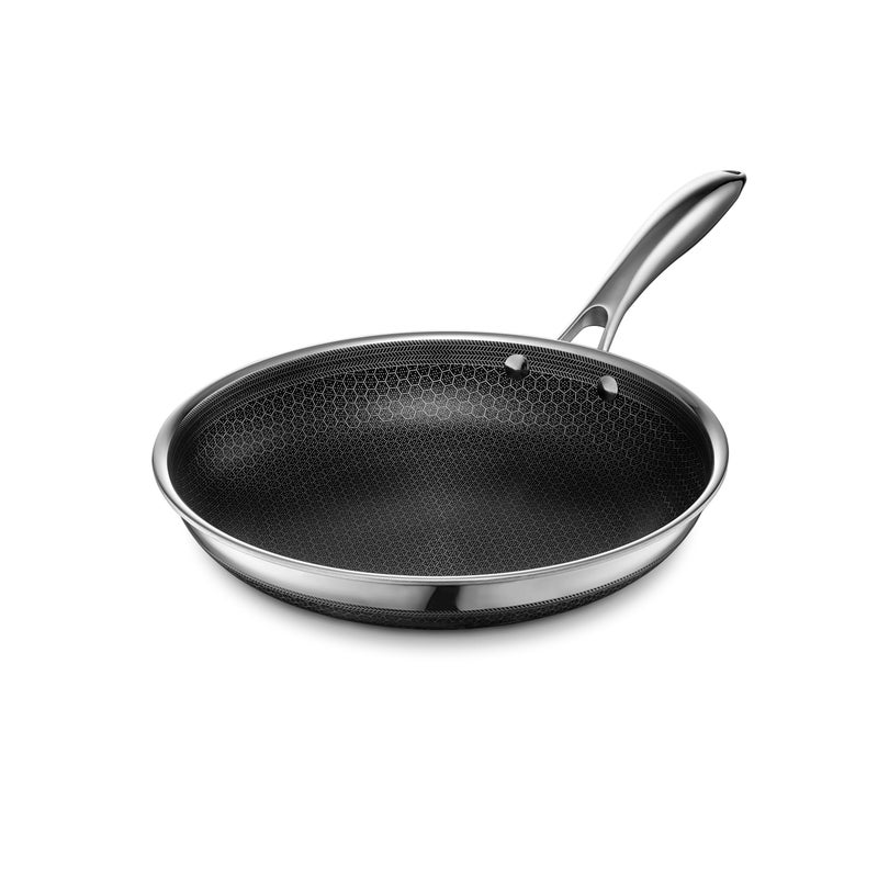 HexClad Hybrid Nonstick 10-Inch Frying Pan, Stay-Cool Handle, Dishwasher-Friendly, Oven-Safe Up to 900Â°F, Induction Ready, Compatible with All Cooktops