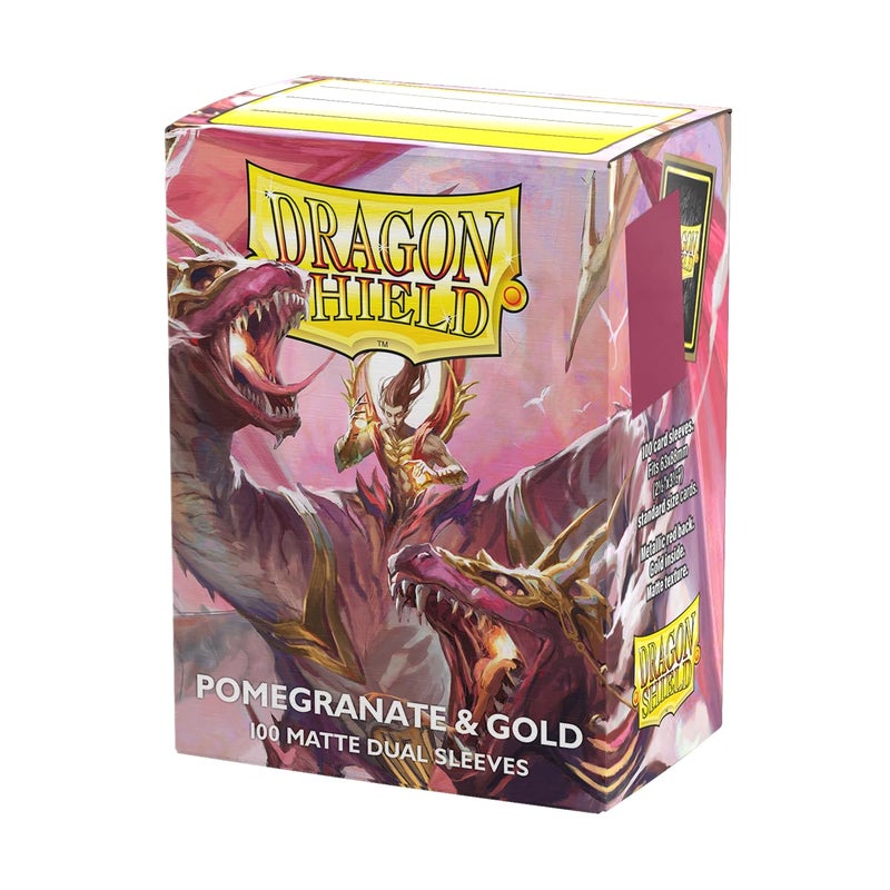 Dragon Shield | Matte Dual Standard Size Card Sleeves | 100 CT - Smooth & Tough Premium TCG Sleeves - Compatible with Pokemon, Flesh & Blood, One Piece & Magic The Gathering | Red/Gold - Image 1