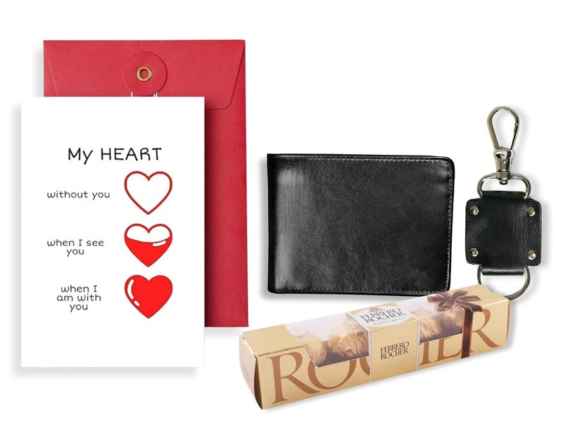 NorthLand Northland Valentines Day Gift Hamper for Men Husband Boyfriend Him Anniversary Valentine Day Greeting Card And A Stylish Wallet and Keychain Valentines Day Gift for Husband Valentines Day Present Valentine Week Gift Valentines Day Gift for Men Valentines Gift for Husband  - Image 1