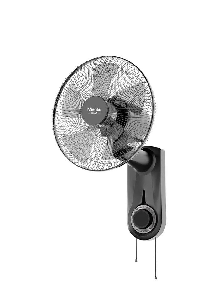 Mienta - Mienta Wind Wall Fan, 18-Inch, 5 Blades, 3 Speeds – Model WF50138A – Black - Image 1
