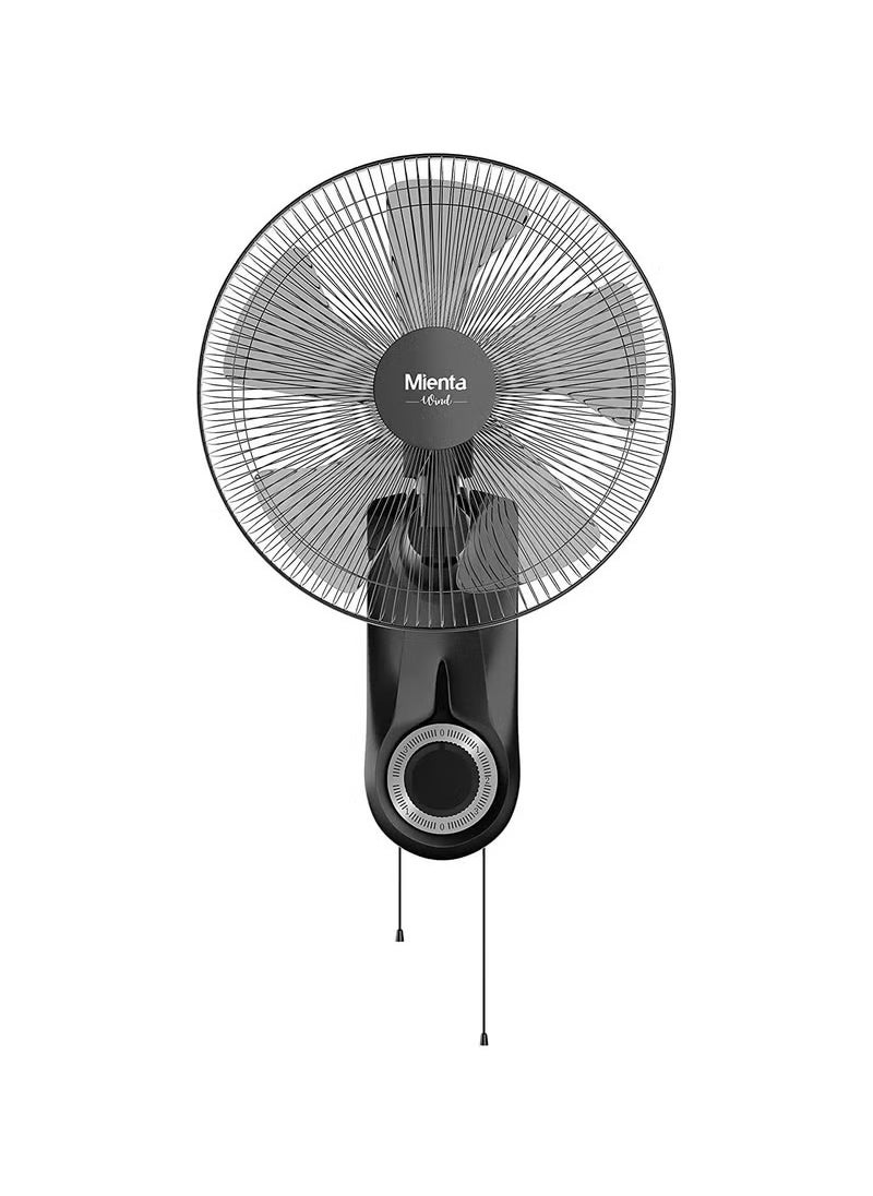 Mienta - Mienta Wind Wall Fan, 18-Inch, 5 Blades, 3 Speeds – Model WF50138A – Black - Image 1