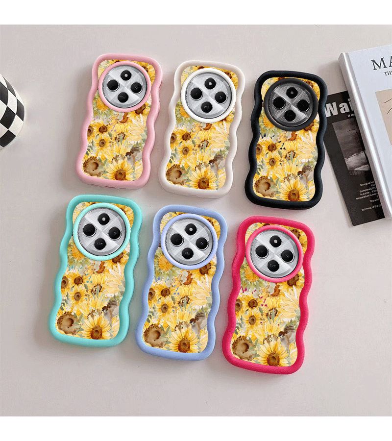 Shockproof Durable Translucent TPU Phone Case For POCO C75 With Cute Sunflower Pattern White - Image 1