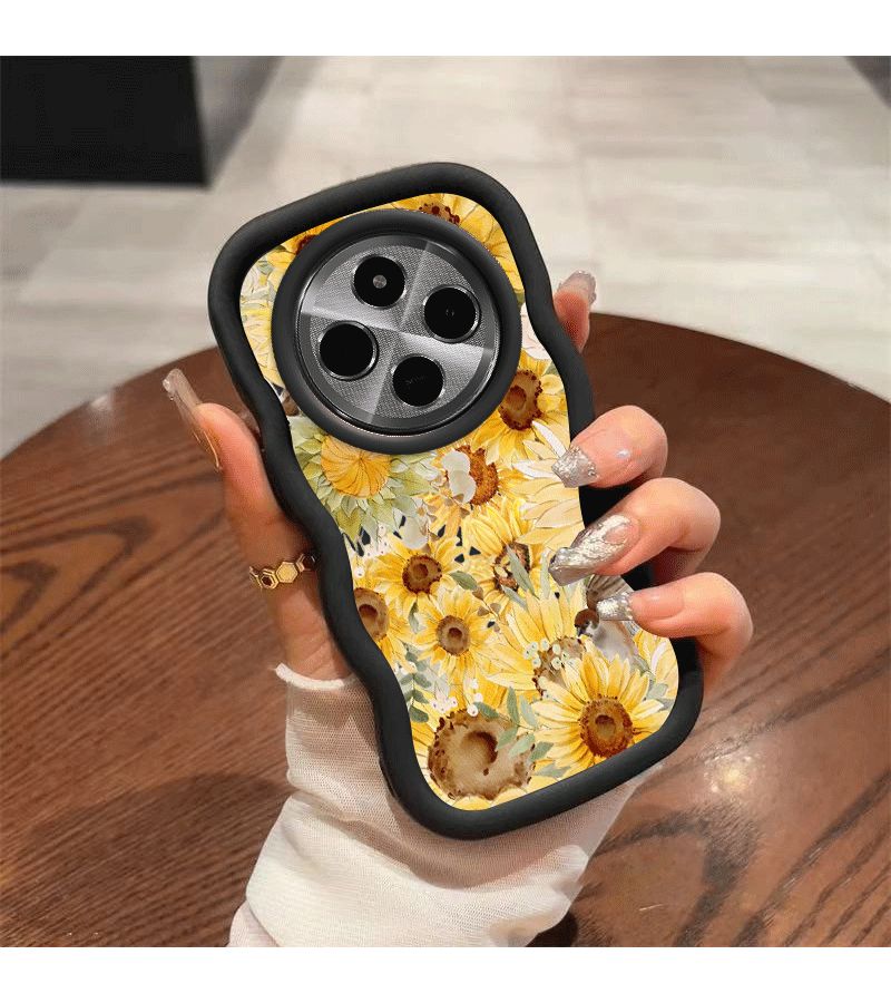 Shockproof Durable Translucent TPU Phone Case For POCO C75 With Cute Sunflower Pattern White - Image 2
