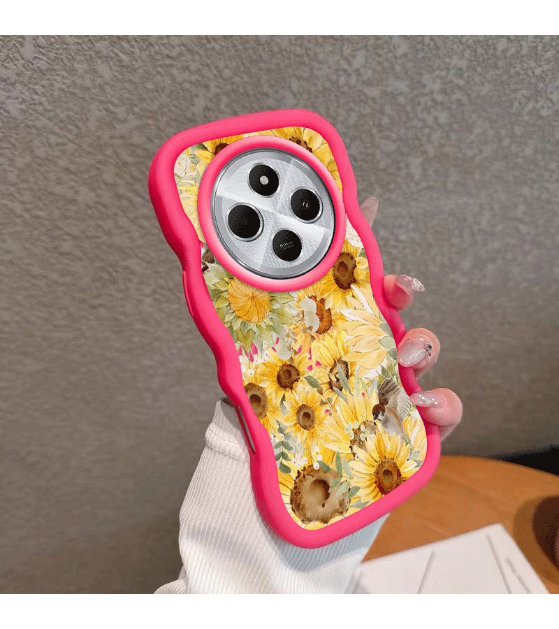 Shockproof Durable Translucent TPU Phone Case For POCO C75 With Cute Sunflower Pattern White - Image 5