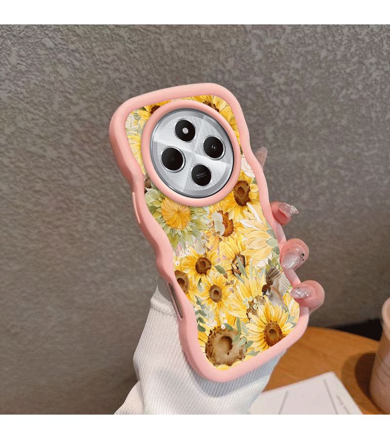 Shockproof Durable Translucent TPU Phone Case For POCO C75 With Cute Sunflower Pattern White - Image 4
