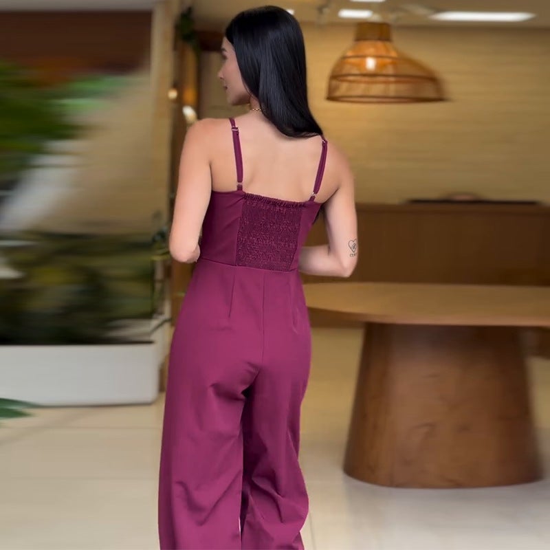 2025 Women'S Simple Sleeveless Suspender Slim Jumpsuit - Image 4
