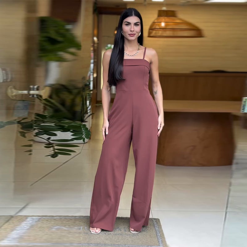 2025 Women'S Simple Sleeveless Suspender Slim Jumpsuit - Image 2