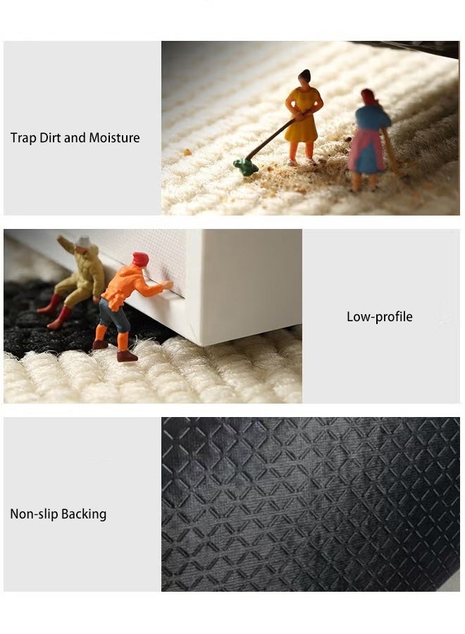 Hanayo Door Mats Indoor Resist Dirt Entrance Mat Non-slip Low Profile Inside Floor Mat for Indoor Outdoor Front Door Entryway Patio 60*90CM(Black) - Image 5