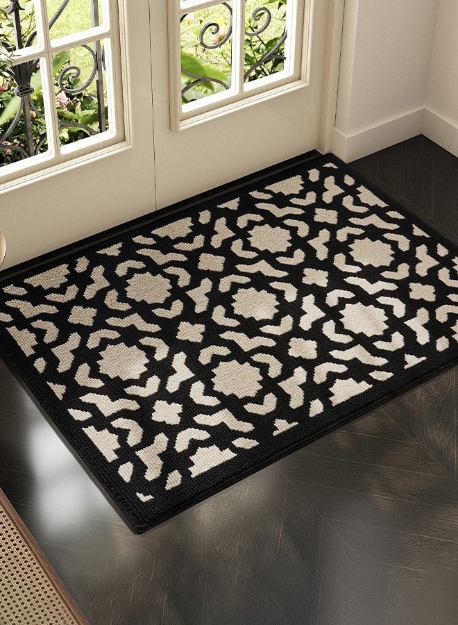Hanayo Door Mats Indoor Resist Dirt Entrance Mat Non-slip Low Profile Inside Floor Mat for Indoor Outdoor Front Door Entryway Patio 60*90CM(Black) - Image 2
