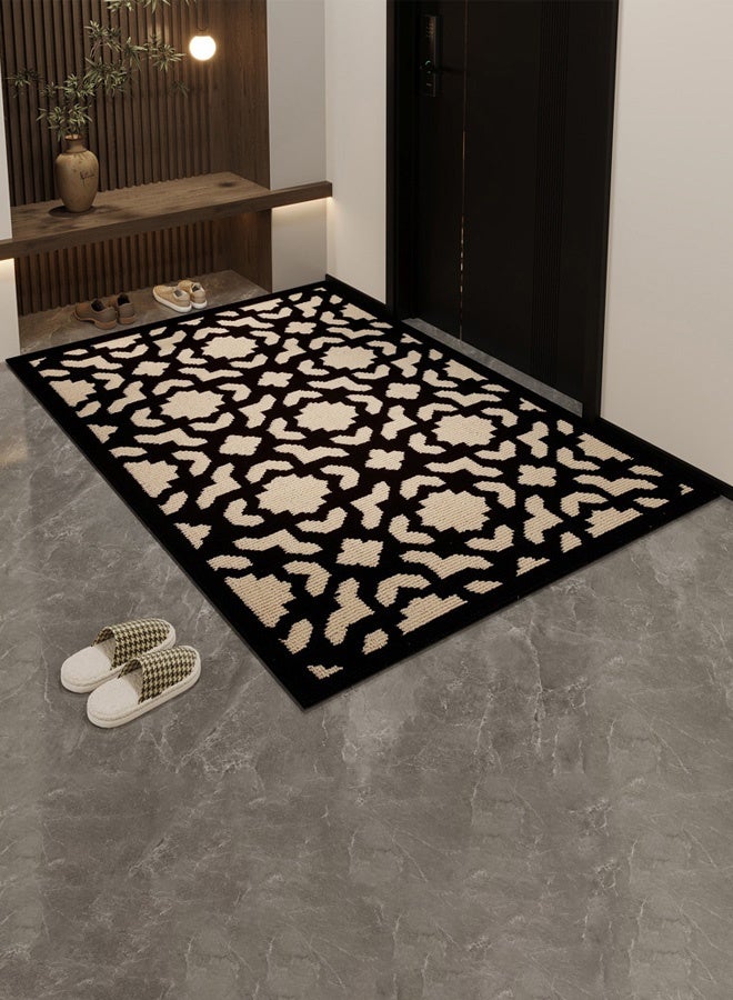 Hanayo Door Mats Indoor Resist Dirt Entrance Mat Non-slip Low Profile Inside Floor Mat for Indoor Outdoor Front Door Entryway Patio 60*90CM(Black) - Image 3