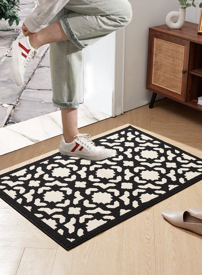 Hanayo Door Mats Indoor Resist Dirt Entrance Mat Non-slip Low Profile Inside Floor Mat for Indoor Outdoor Front Door Entryway Patio 60*90CM(Black) - Image 4
