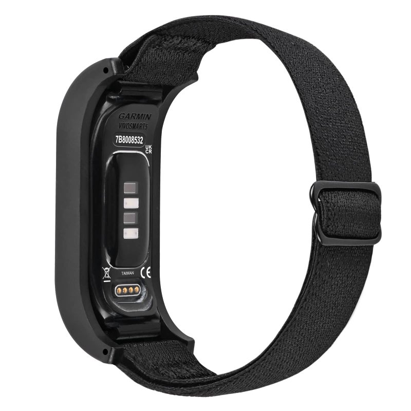 C2D JOY Elastic Nylon Bands Compatible with Garmin Vivosmart 5 tracker Replacement Bands with Case-Black - Image 1