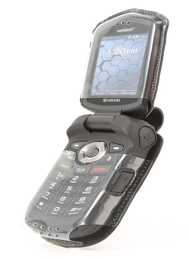 BELTRON Leather Fitted Case for Kyocera DuraXV LTE E4610 (Verizon), DuraXE E4710 (AT&T) - Features: Rotating Belt Clip, Screen & Keypad Protection, Secure Fit - Image 2