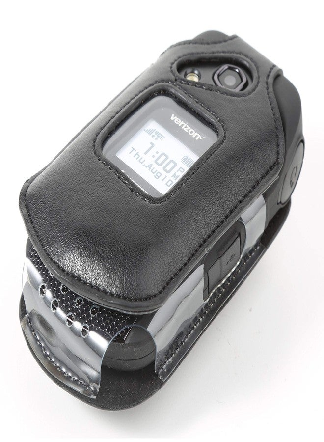 BELTRON Leather Fitted Case for Kyocera DuraXV LTE E4610 (Verizon), DuraXE E4710 (AT&T) - Features: Rotating Belt Clip, Screen & Keypad Protection, Secure Fit - Image 5