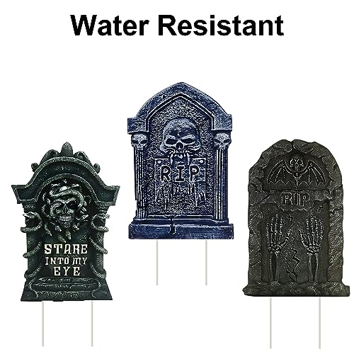 GameXcel 10PCS Halloween Tombstone Decorations Gravestone Decor for Graveyard Headstone Yard Signs Outdoor Lawn Yard Garden Decorations Halloween Yard Stakes - Image 5