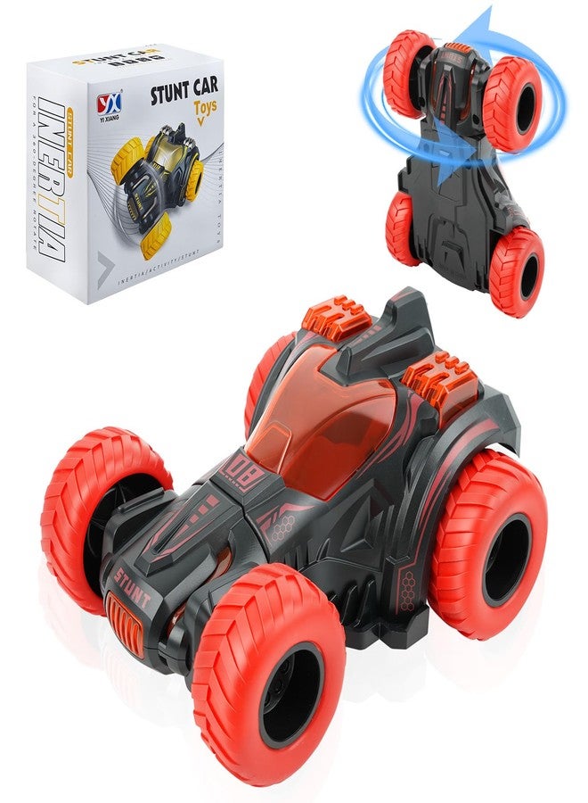 AtomDream Tech Friction Powered Flip Stunt Car, Push and Go Toy Car with 360° Upright Spin, Dual-Sided Rotating Off-Road Vehicle, Toy Car for Boys & Girls Ages 3+, No Batteries Required, (Red) - Image 1