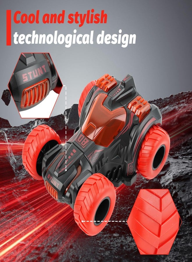 AtomDream Tech Friction Powered Flip Stunt Car, Push and Go Toy Car with 360° Upright Spin, Dual-Sided Rotating Off-Road Vehicle, Toy Car for Boys & Girls Ages 3+, No Batteries Required, (Red) - Image 2