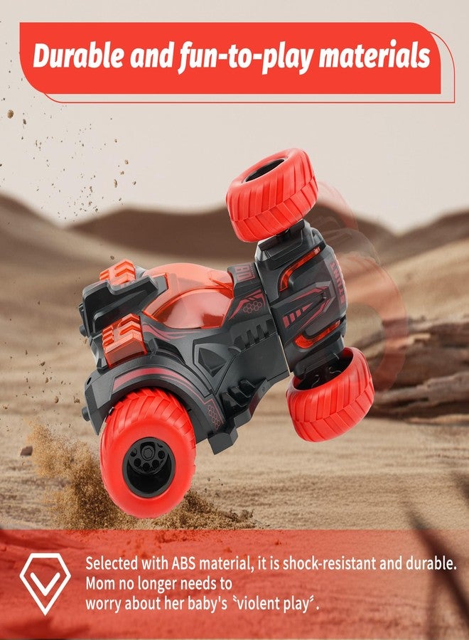 AtomDream Tech Friction Powered Flip Stunt Car, Push and Go Toy Car with 360° Upright Spin, Dual-Sided Rotating Off-Road Vehicle, Toy Car for Boys & Girls Ages 3+, No Batteries Required, (Red) - Image 3