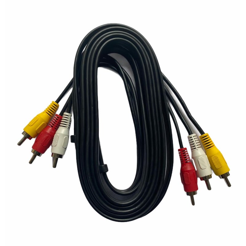 Upix 3RCA Male to 3RCA Male Audio Video Cable 2.7 Meters (8.86 Feet) Compatible for TV, LCD, LED, Set Top Box, DTH, DVD, VCR - Image 3