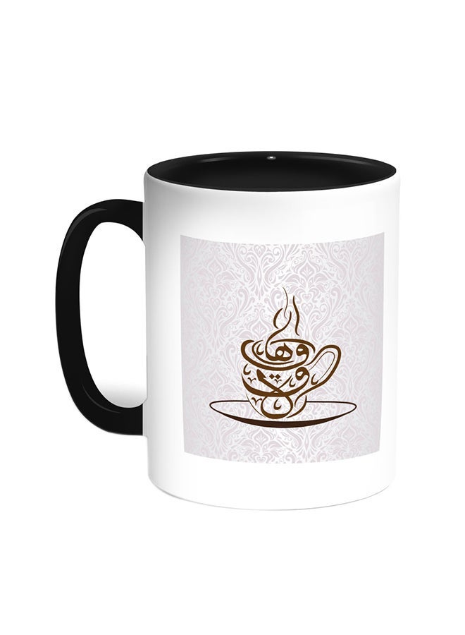 Coffee Time Printed Coffee Mug Black/White 11ounce